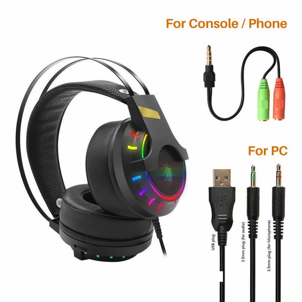 Generic Casque Gamer PC RGB LED COULEUR CHANGE Mic HD Super Bass